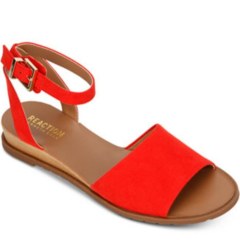 Reaction Kenneth Cole Women's Orange Ankle Strap Sandal 8.5